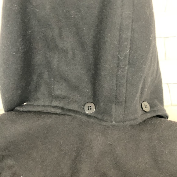 Michael Kors Wool Pea Coat Jacket Black Hooded Size 8 Pockets Snap buttons - Picture 12 of 16